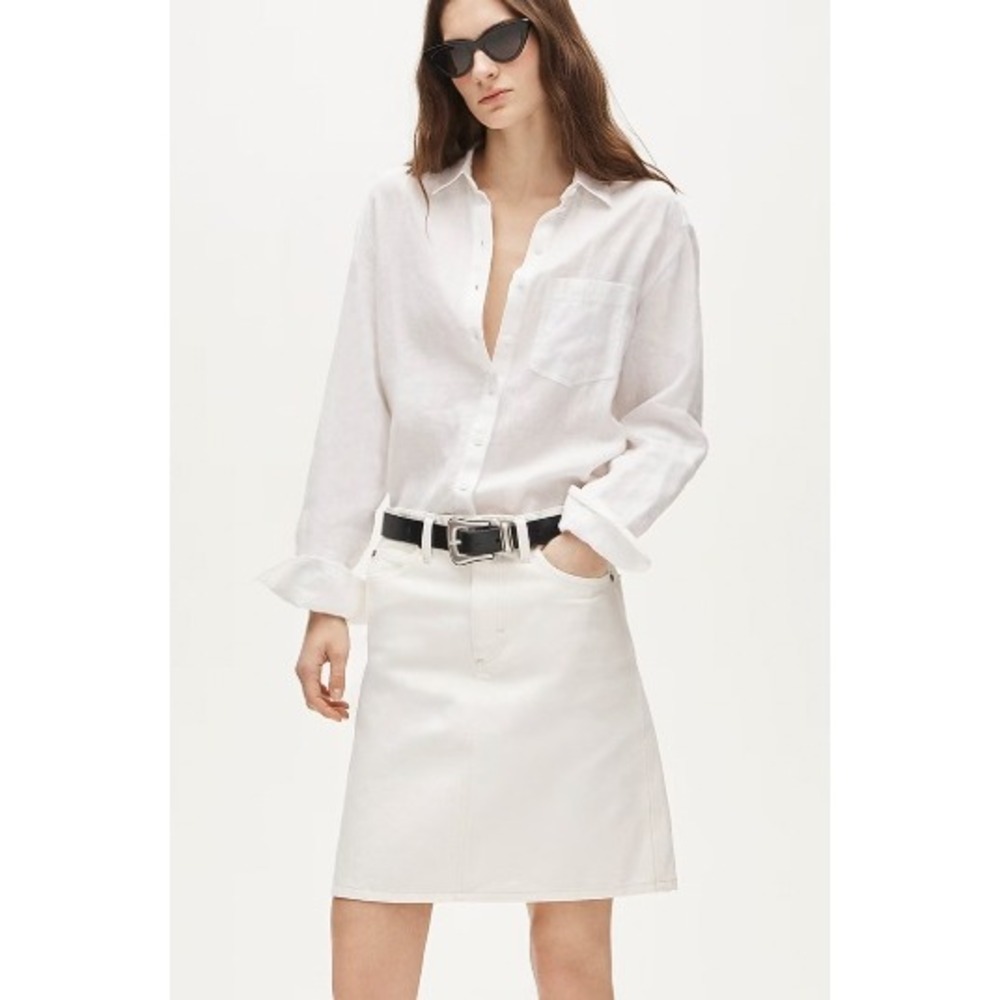 J.Crew Baird McNutt Irish Linen Shirt White Size 8 Quiet Luxury Preppy Hamptons